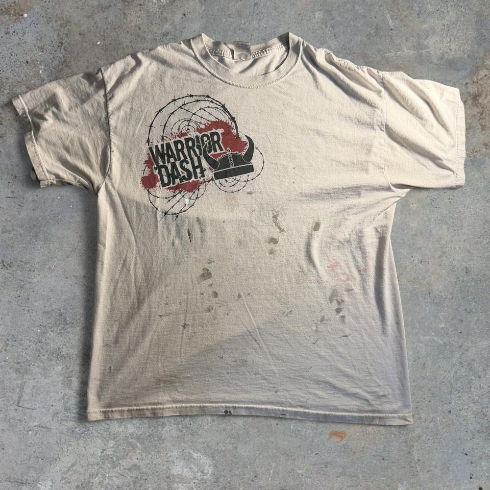 Warrior Dash Graphic T-Shirt White XL Mud Run Obstacle Race Survivor Tee